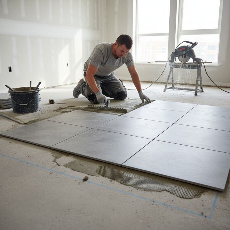 Slate Tile Floor Installation